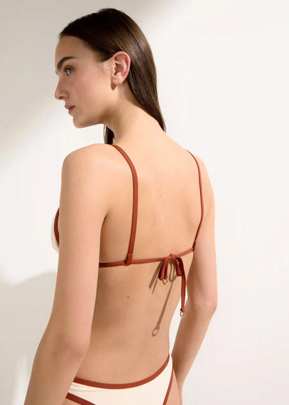 Triangle Swimsuit Top Bicolor Piping