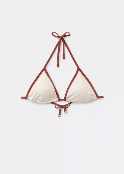 Triangle Swimsuit Top Bicolor Piping