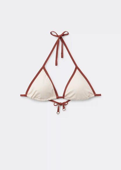 Triangle Swimsuit Top Bicolor Piping