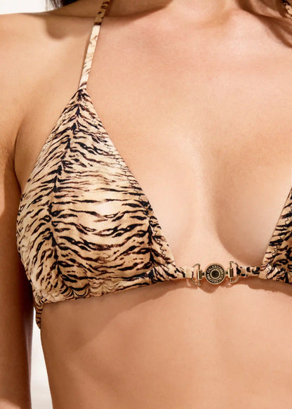 Minimal Fit Triangle Swimsuit Top Wild Tiger