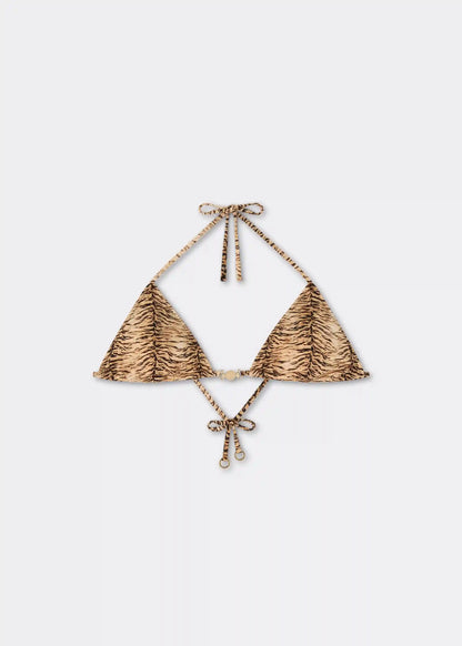 Minimal Fit Triangle Swimsuit Top Wild Tiger