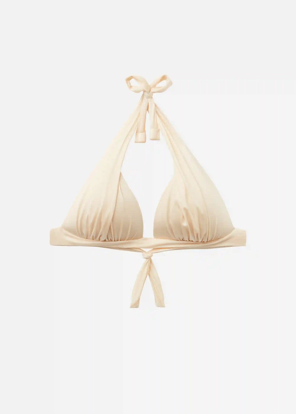 Shiny Satin Graduated Padding Triangle Swimsuit Top