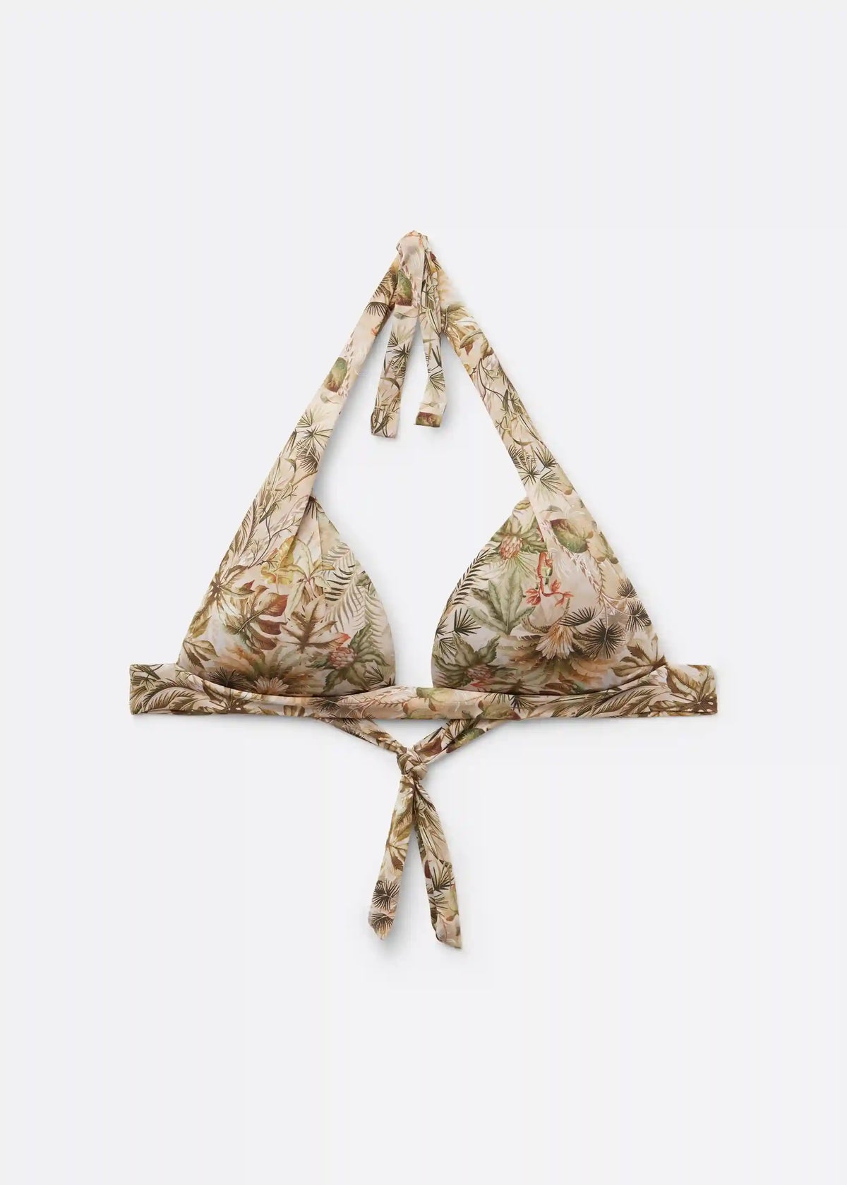 Tropical Foliage Padded Triangle Swimsuit Top