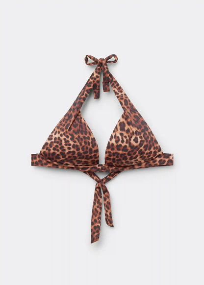 Brown Animalier Graduated Padded Triangle Swimsuit