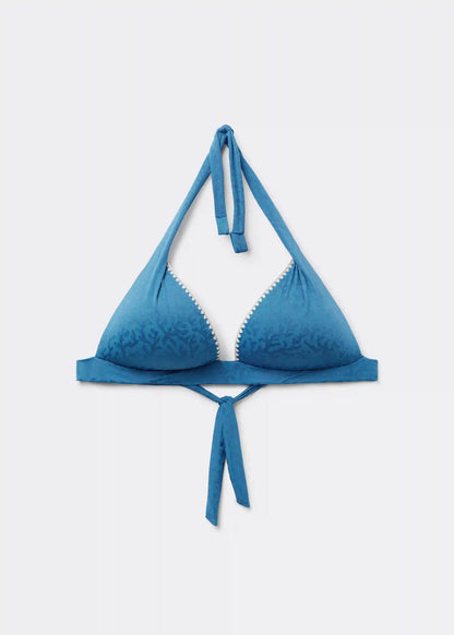 Padded Triangle Swimsuit Top Sea Corals