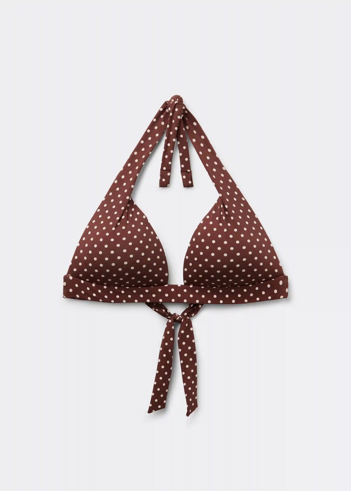 Padded Triangle Swimsuit Top Polka Dot Brown