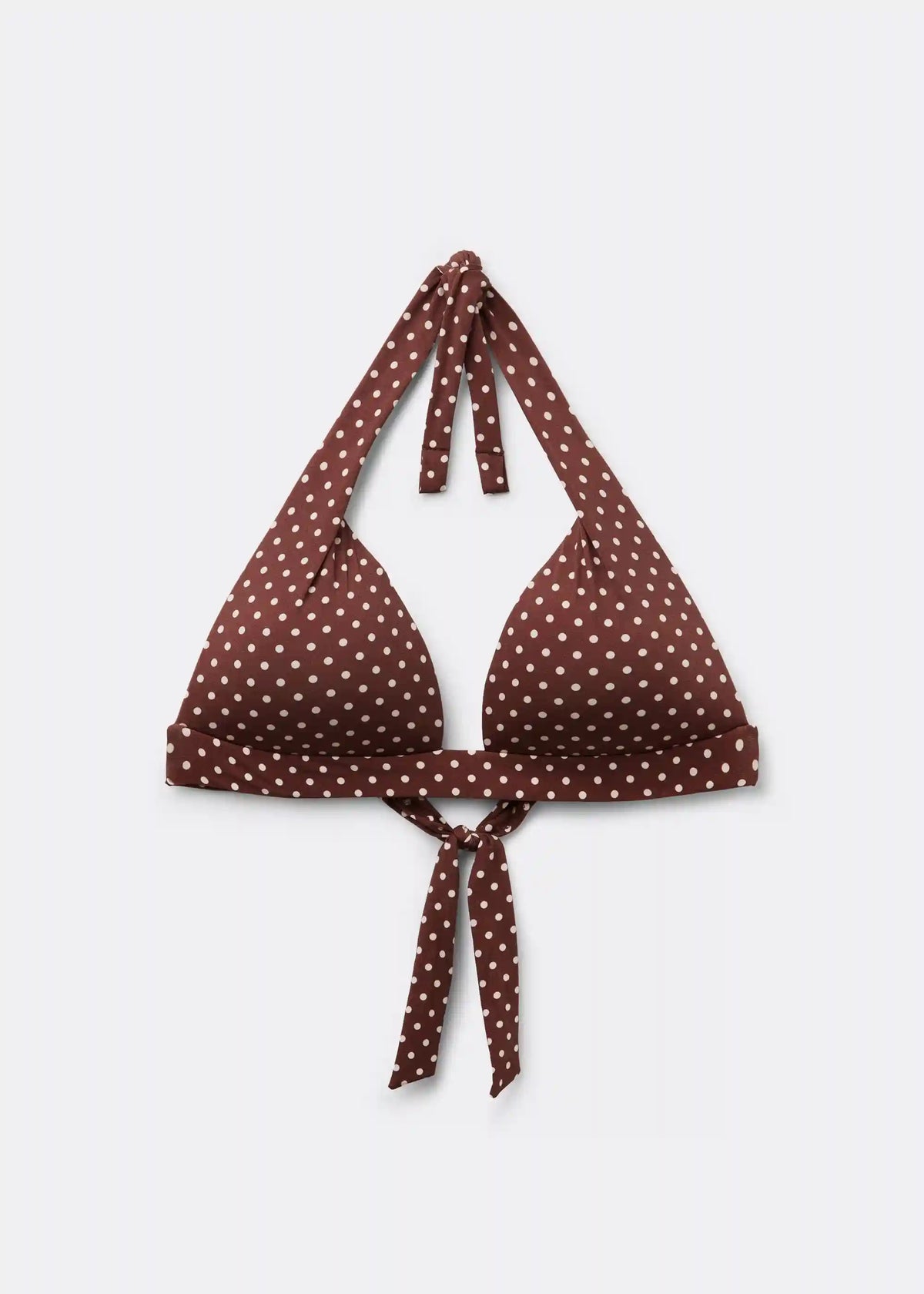 Padded Triangle Swimsuit Top Polka Dot Brown