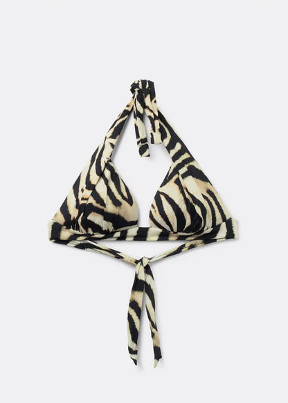 Padded Triangle Swimsuit Top Savannah Zebra