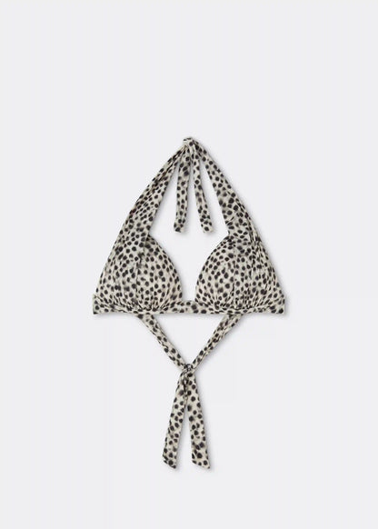 Padded Triangle Swimsuit Top Faded Dots