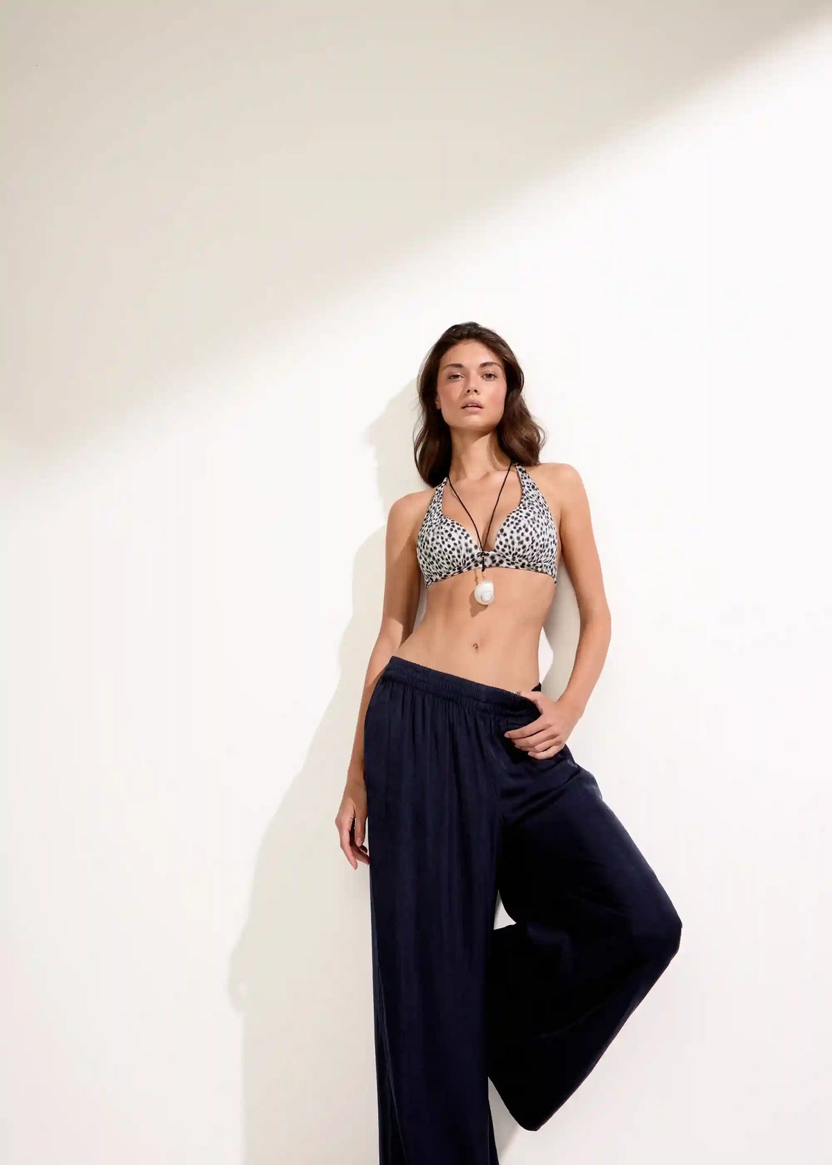 Padded Triangle Swimsuit Top Faded Dots