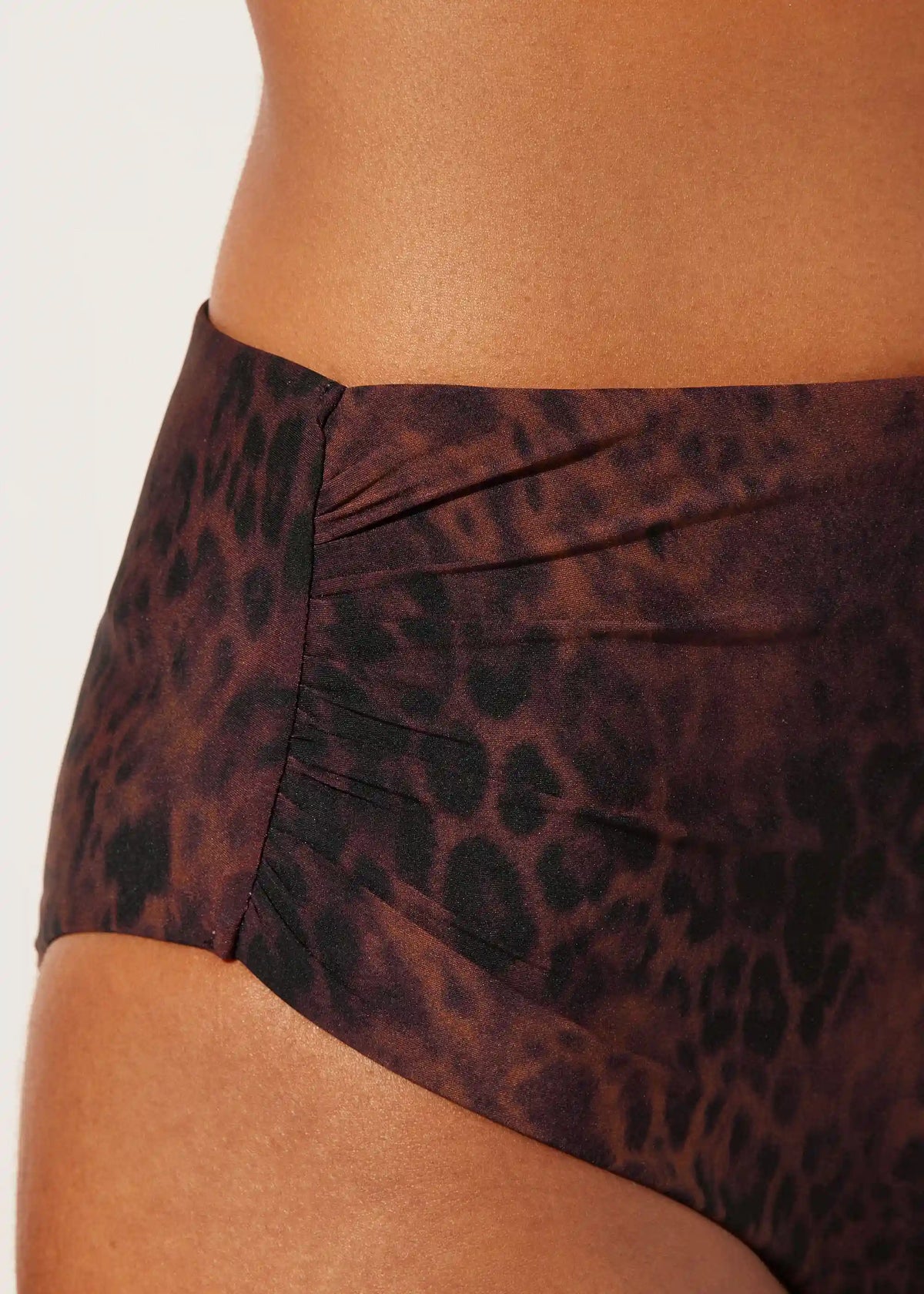 High-Waist Bikini Bottom Dark Animalier