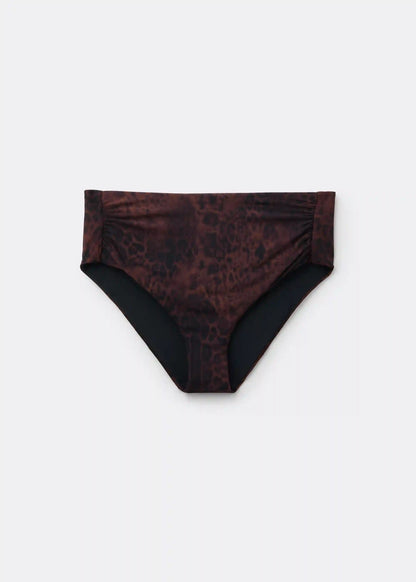 High-Waist Bikini Bottom Dark Animalier