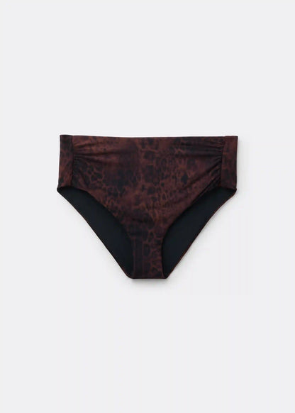 High-Waist Bikini Bottom Dark Animalier