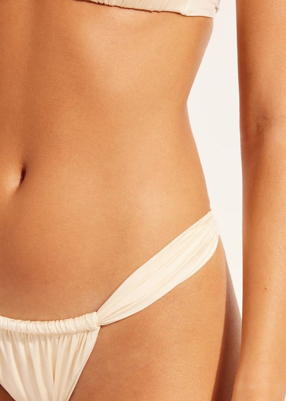 String Brazilian Swimsuit Bottom Shiny Satin