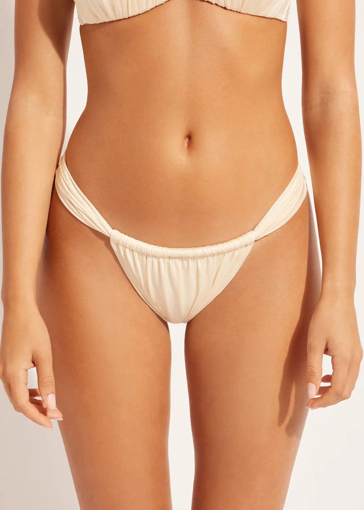 String Brazilian Swimsuit Bottom Shiny Satin