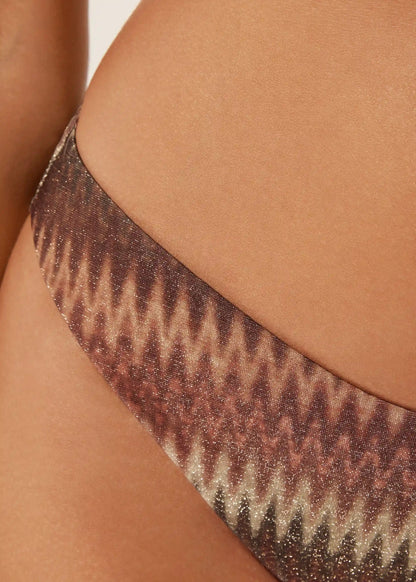 Golden Chevron Brazilian Swimsuit Bottoms