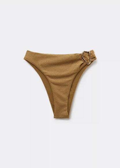 High-Waisted Brazilian Swimsuit Bottom Sophisticated Shine