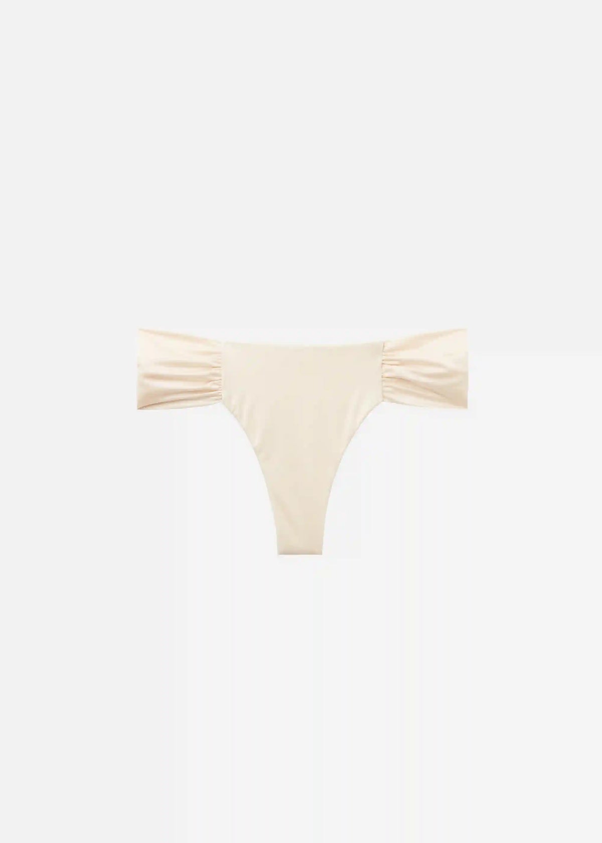 Shiny Satin Draped Brazilian Swimsuit Bottom