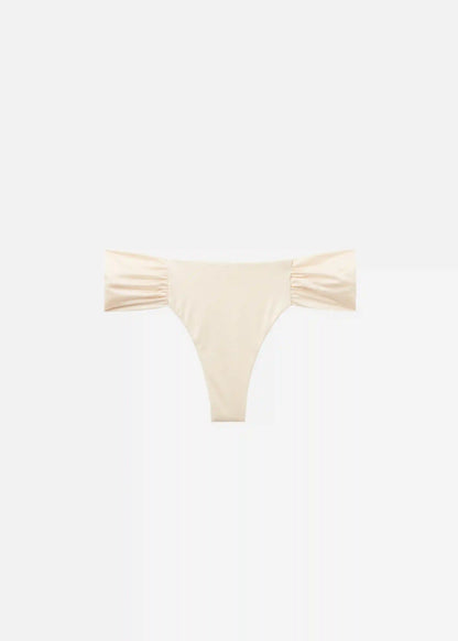 Shiny Satin Draped Brazilian Swimsuit Bottom