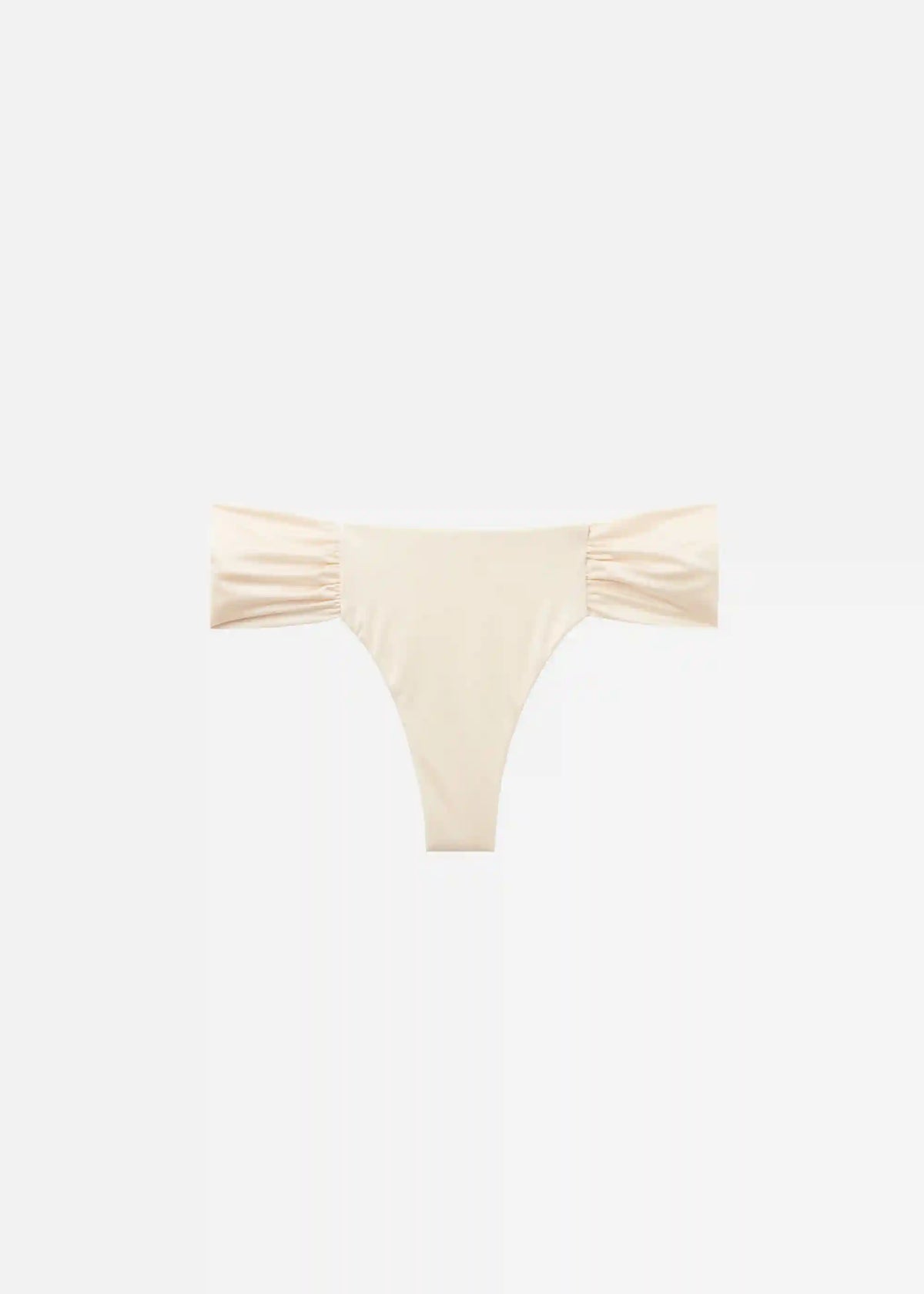 Shiny Satin Draped Brazilian Swimsuit Bottom