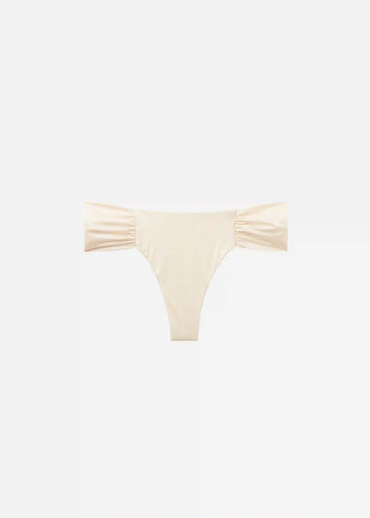 Shiny Satin Draped Brazilian Swimsuit Bottom