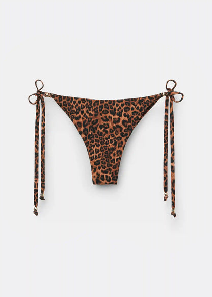 Wild Animalier Brazilian Side Tie Swimsuit Bottoms