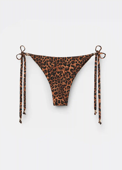 Wild Animalier Brazilian Side Tie Swimsuit Bottoms