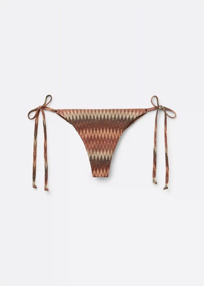 Golden Chevron Brazilian String Swimsuit Bottoms