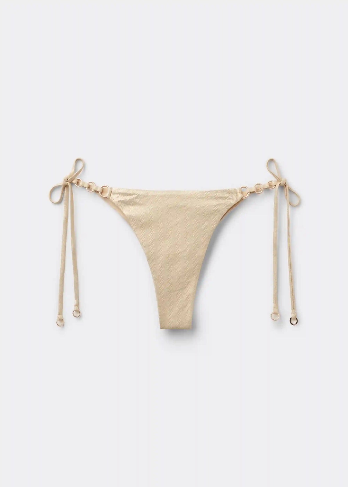 Tied Brazilian Swimsuit Bottoms Gold Waves