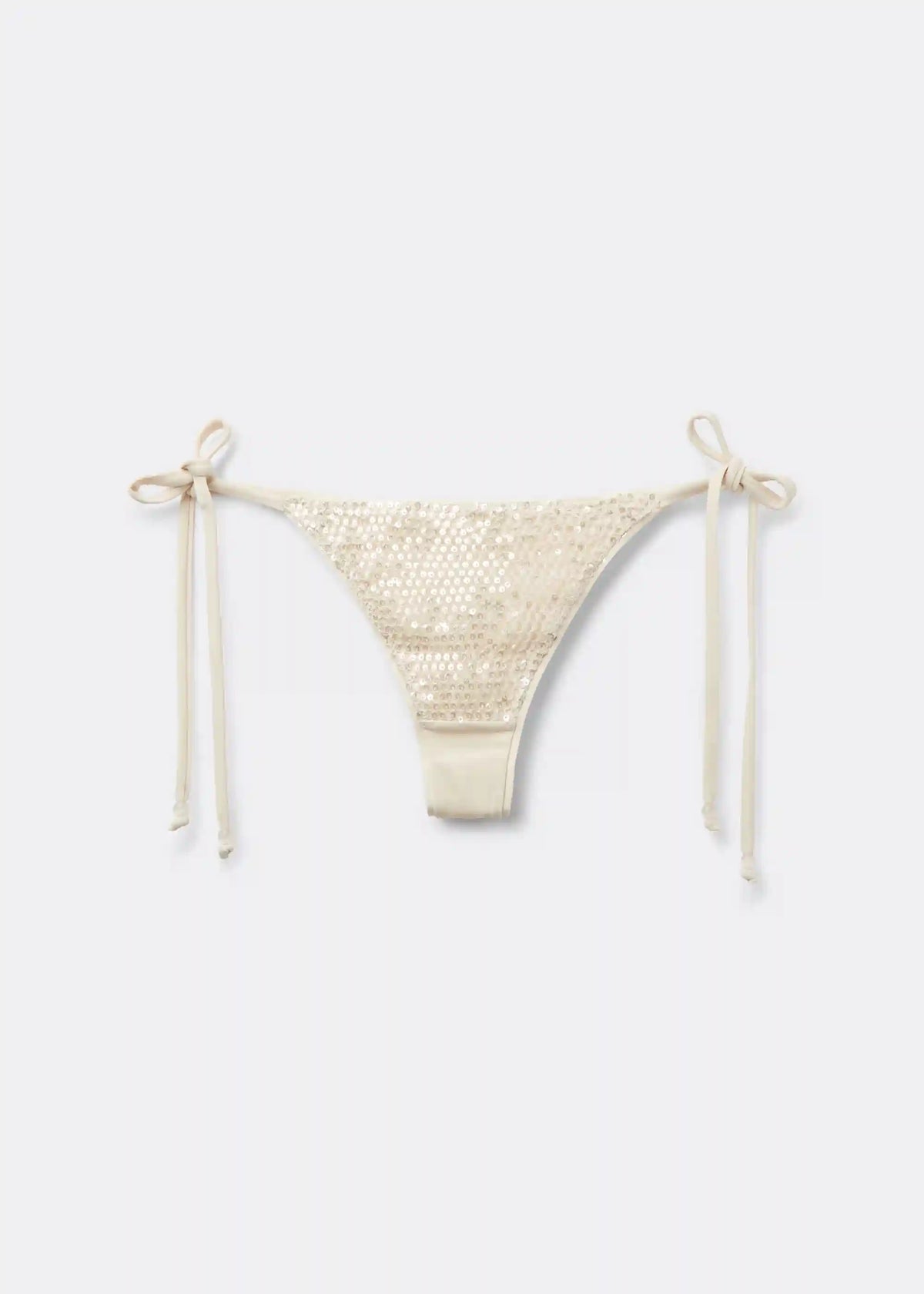 Brazilian String Swimsuit Bottom Sequin Net