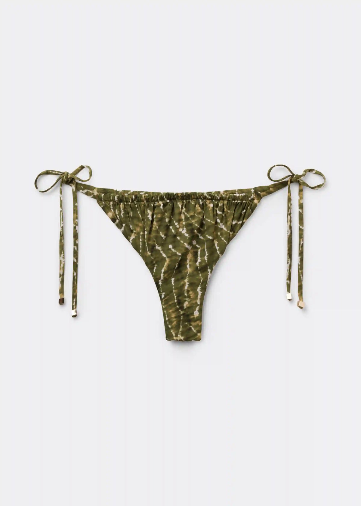 Brazilian String Swimsuit Bottom Natural Tie-Dye