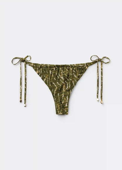 Brazilian String Swimsuit Bottom Natural Tie-Dye