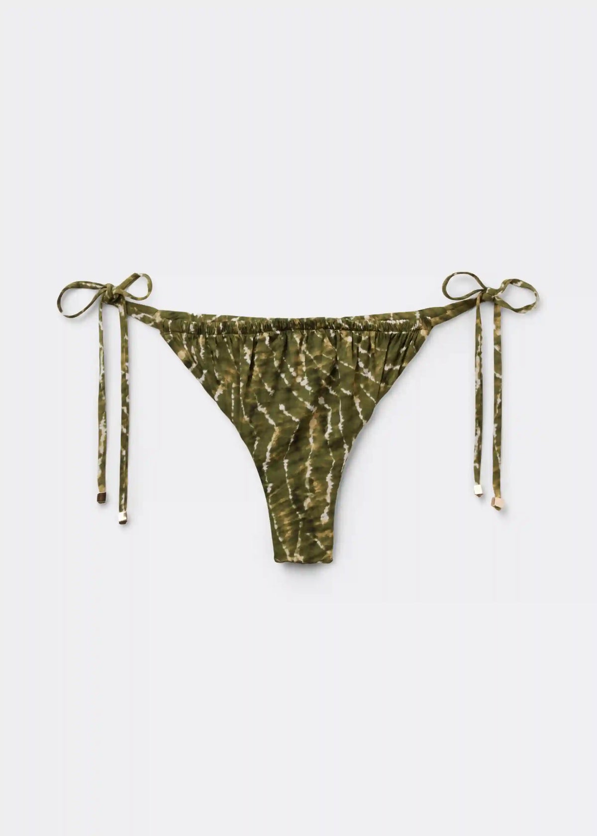 Brazilian String Swimsuit Bottom Natural Tie-Dye