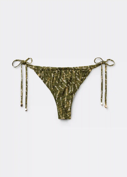Brazilian String Swimsuit Bottom Natural Tie-Dye