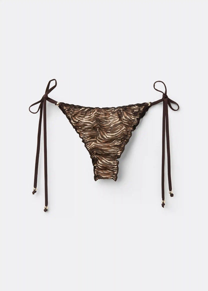 Brazilian String Swimsuit Bottom Doll Zebra