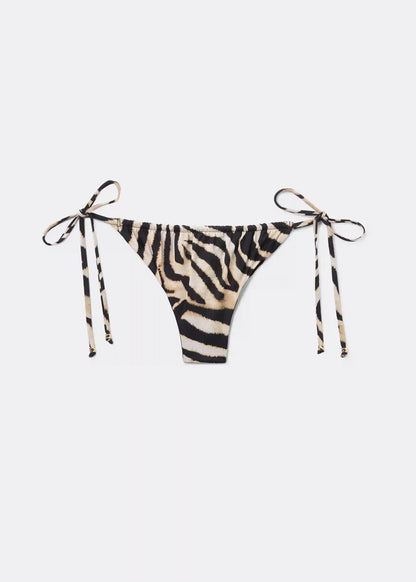 Brazilian String Swimsuit Bottom Savannah Zebra