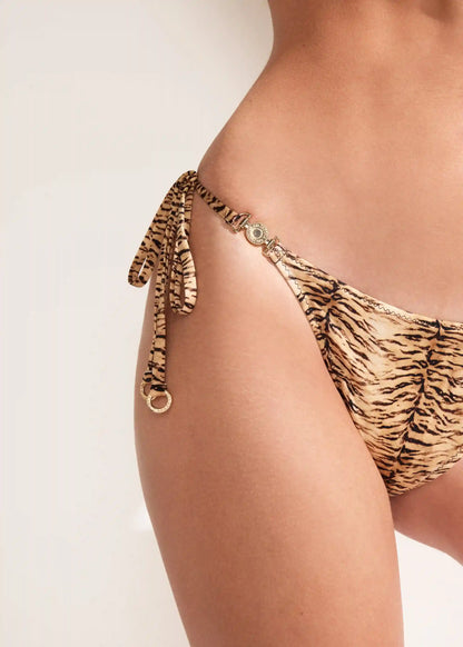 Minimal Fit String Brazilian Swimsuit Bottom Wild Tiger