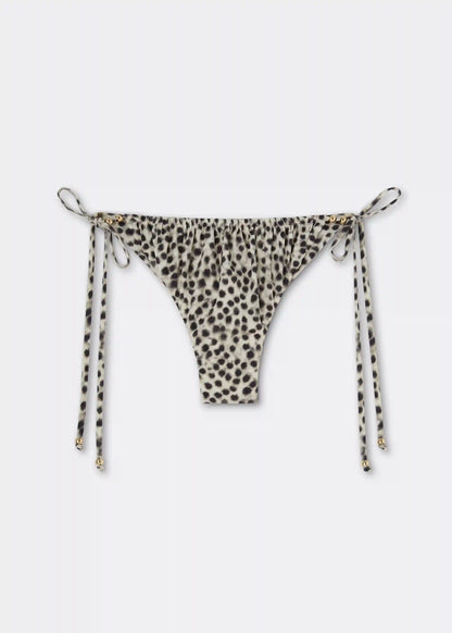 Brazilian String Swimsuit Bottom Faded Dots