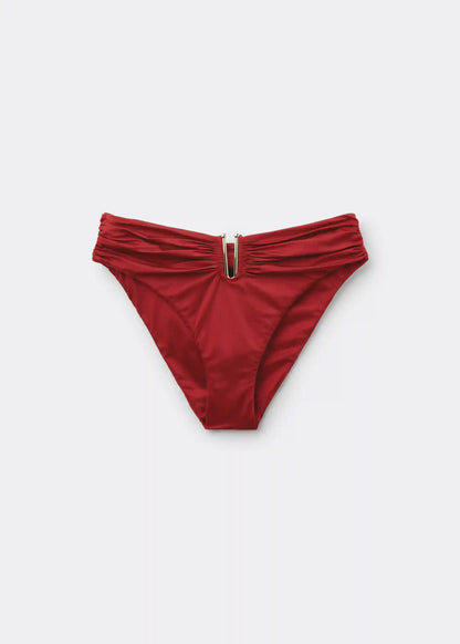 Shiny Satin High Rise Swimsuit Bottom