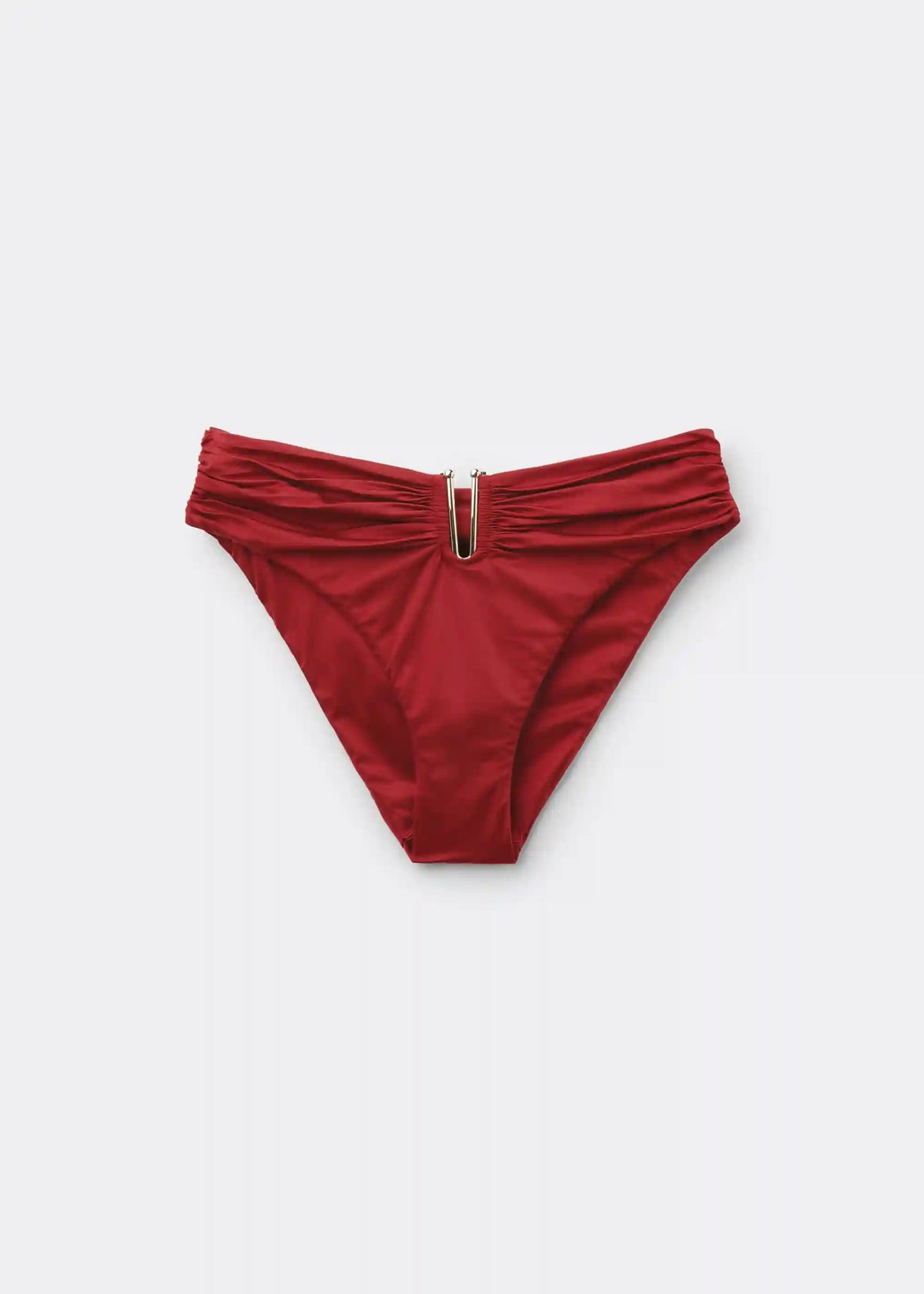 Shiny Satin High Rise Swimsuit Bottom