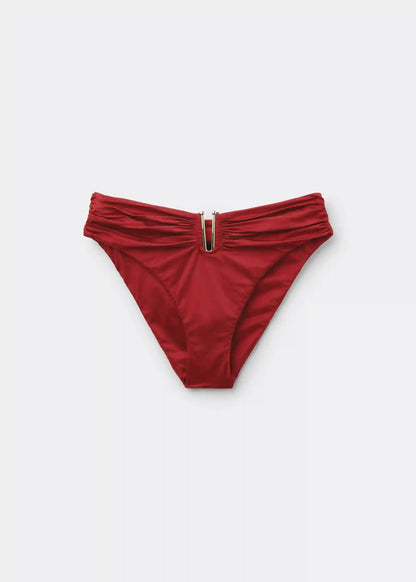 Shiny Satin High Rise Swimsuit Bottom