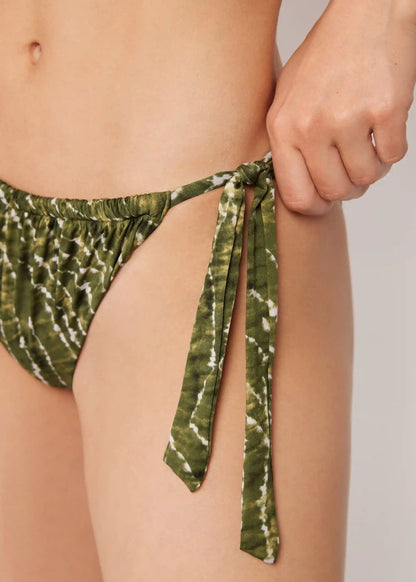 Tied Swimsuit Bottom Natural Tie-Dye