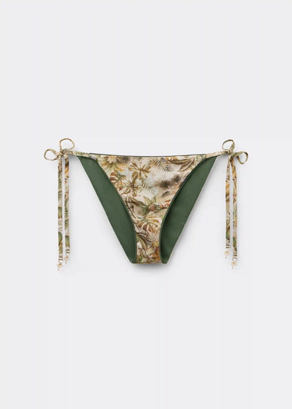 Tropical Foliage String Swimsuit Bottoms