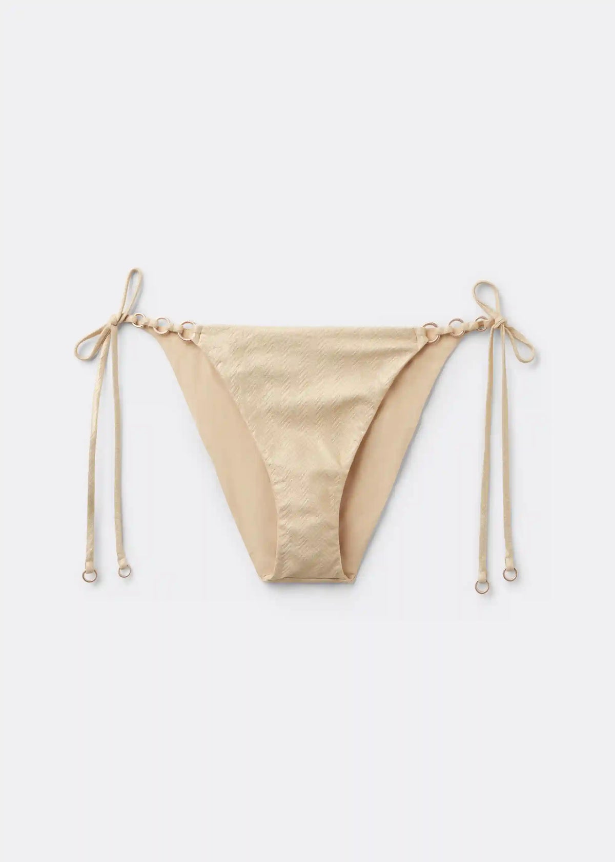 Tied Swimsuit Bottoms Gold Waves