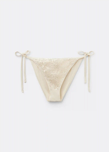 String Swimsuit Bottom Sequin Net