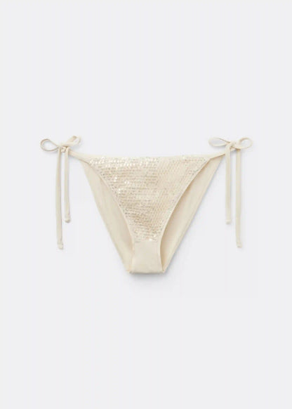 String Swimsuit Bottom Sequin Net