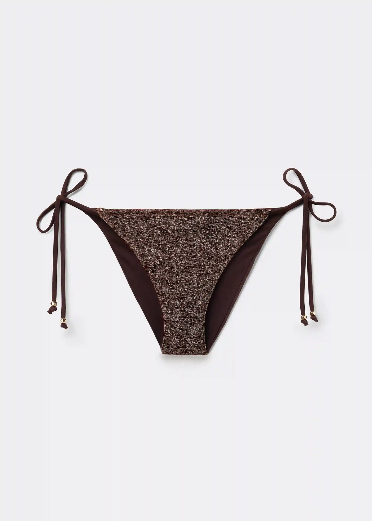 String Swimsuit Bottom Brown Glitter