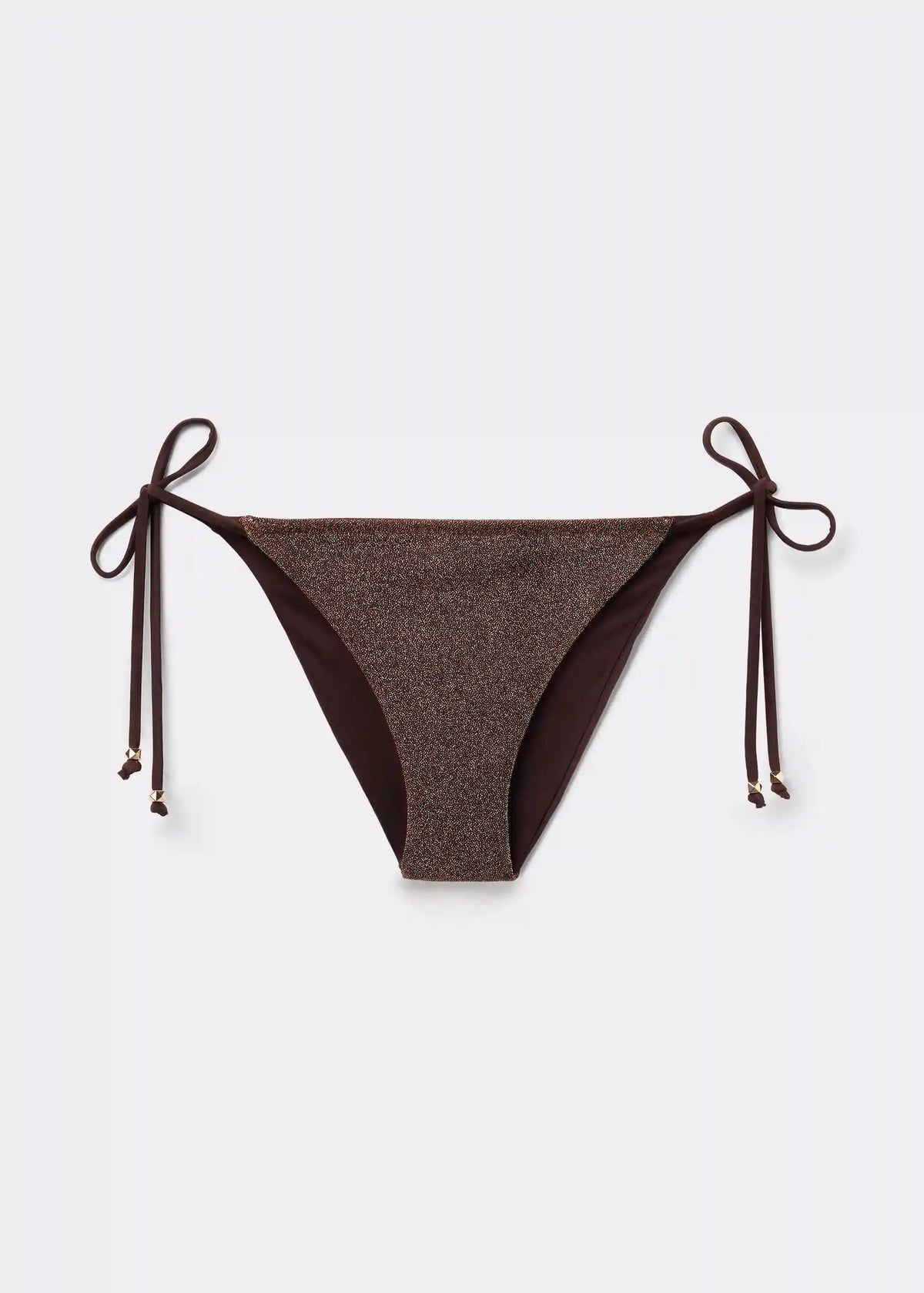 String Swimsuit Bottom Brown Glitter