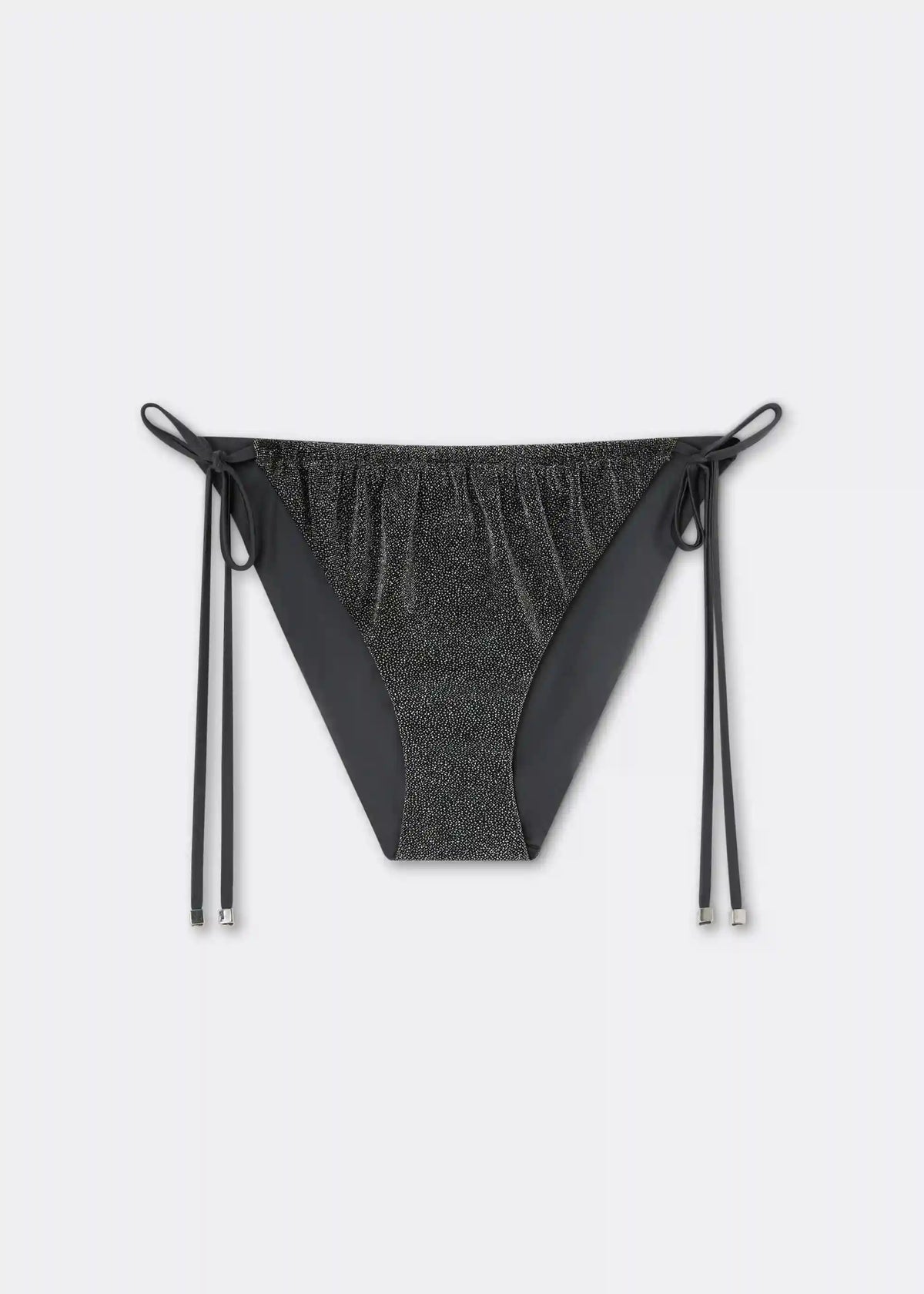 String Swimsuit Bottom Silver Glitter