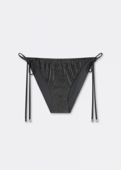 String Swimsuit Bottom Silver Glitter